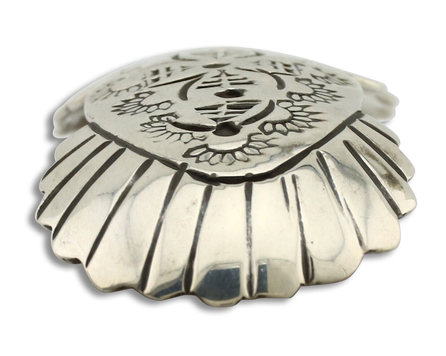 Women's Navajo Hair Clip Hand Stamped 925 Silver Native American Artist C.80's