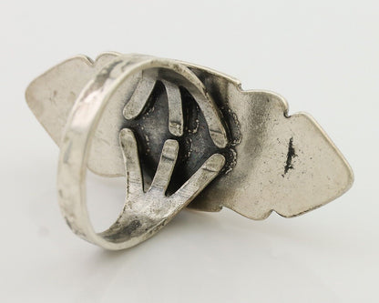 Navajo Ring 925 Silver Natural Blue Turquoise Native Artist Size 8.0 C.80's