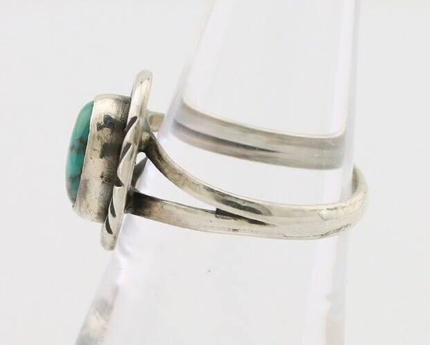 Navajo Ring 925 Silver Kingman Turquoise Native American Artist C.80's