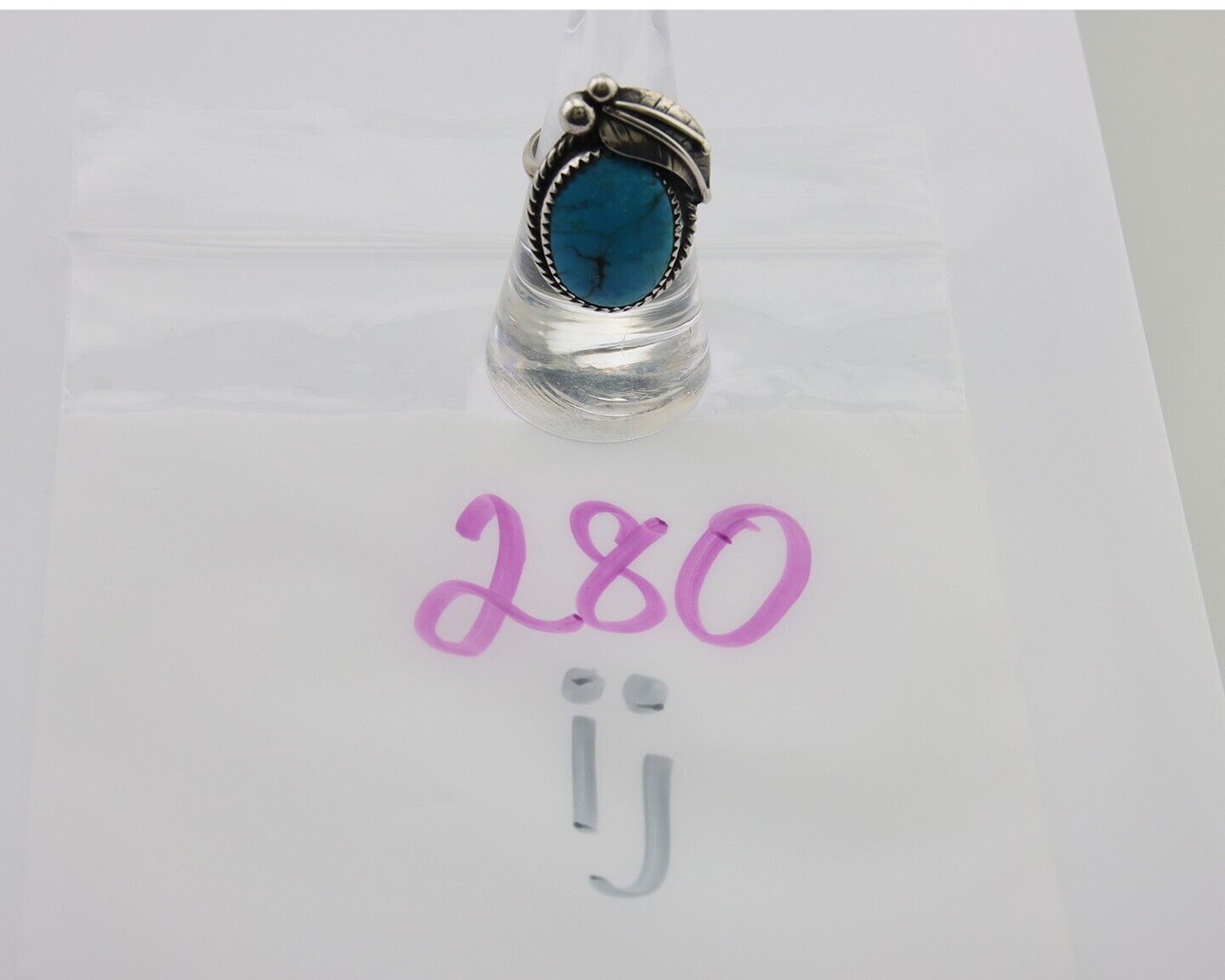 Navajo Handmade Ring 925 Silver Natural Turquoise Native Artist C.80's