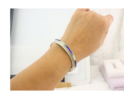 Vintage Navajo Bracelet 925 Silver Handmade Authentic Gemstone Signed TF