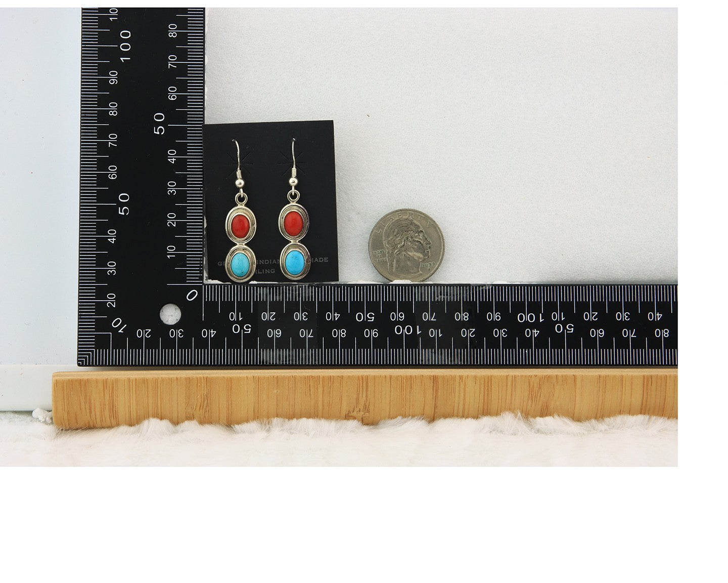 Navajo Earrings Sterling Silver Gemstone Vintage Handmade Dangle