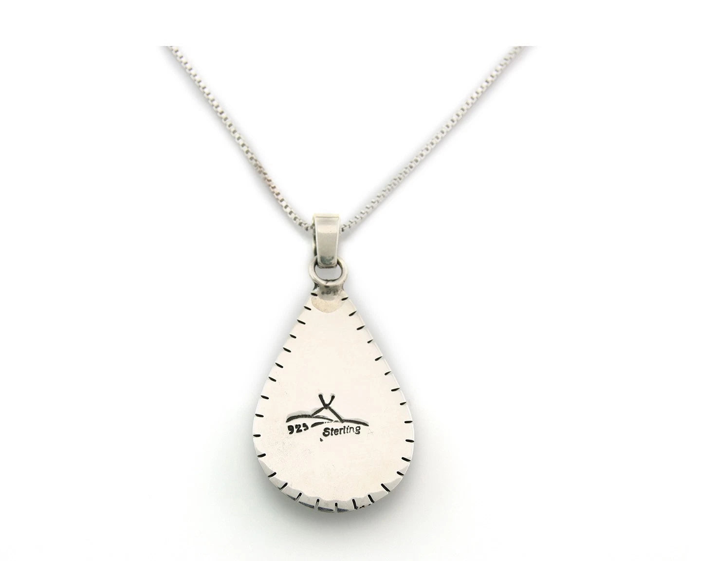 Navajo Necklace Sterling Authentic Gemstone Traditional Signed Teepee