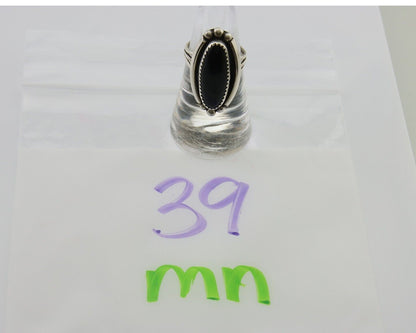 Navajo Handmade Ring 925 Silver Black Onyx Artist Signed SC C.80's