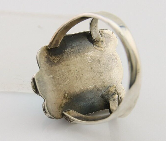 Navajo Ring 925 Sterling Silver Natural Turquoise Native American Artist C.80's