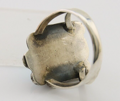 Navajo Ring 925 Sterling Silver Natural Turquoise Native American Artist C.80's