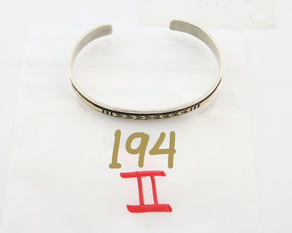 Navajo Bracelet 925 Silver & 12k Yellow Gold Plated Signed Thomas Singer C.80's