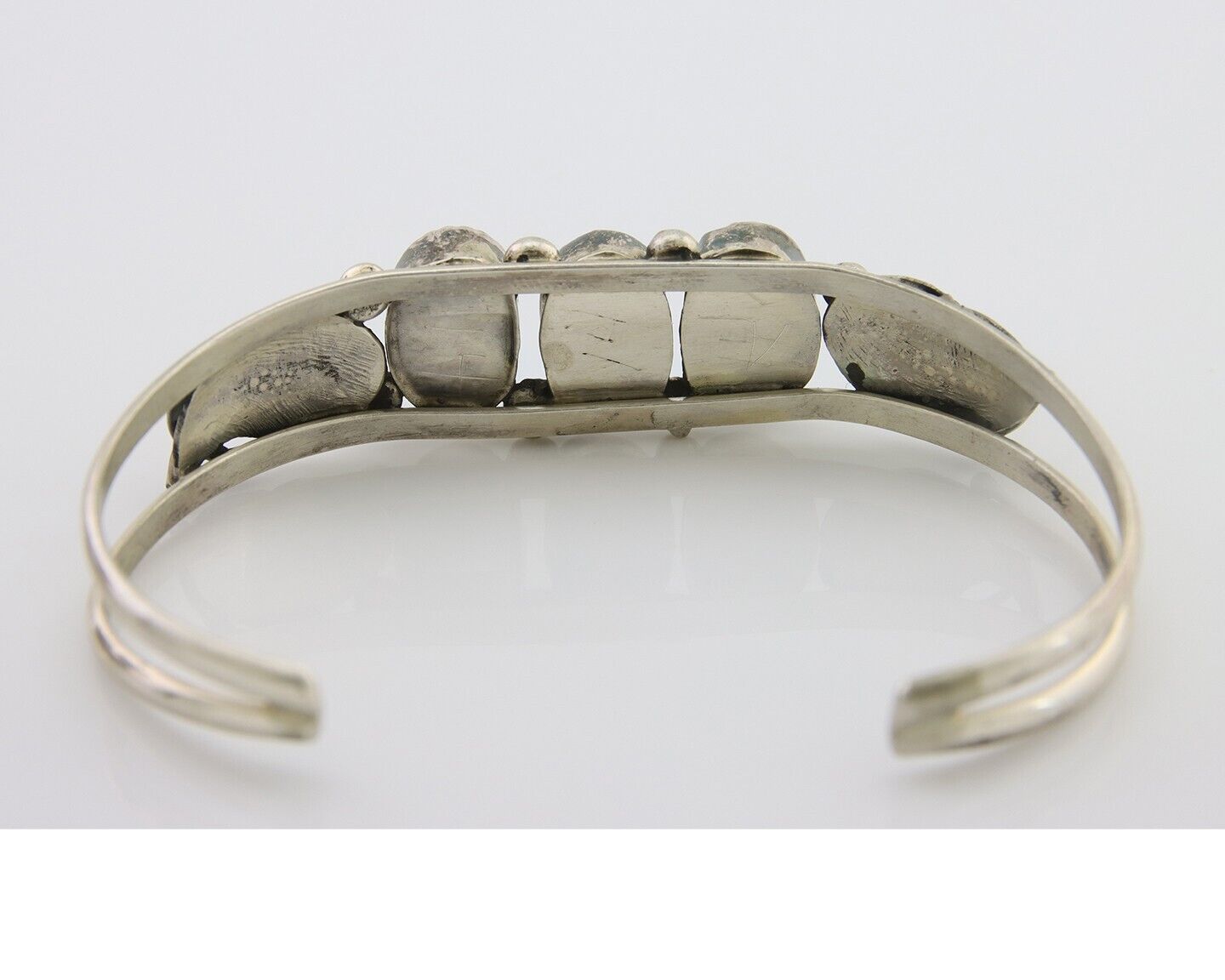 Navajo Bracelet 925 Silver Natural Blue Turquoise Native American Artist C.80's