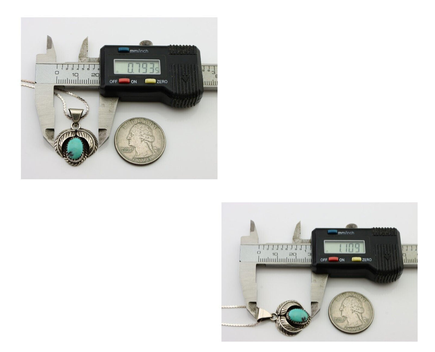 Navajo Turquoise Handmade Necklace 925 Silver Signed Pinwheel C.80's