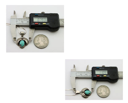 Navajo Turquoise Handmade Necklace 925 Silver Signed Pinwheel C.80's