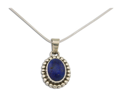 Navajo Pendant 925 Silver Natural Lapis Lazuli Signed Sunrise C.80's