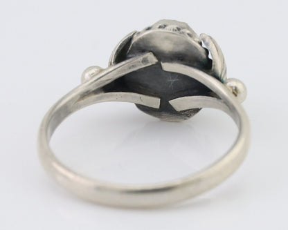 Navajo Ring 925 Silver Kingman Turquoise Native American Artist Made In 1985