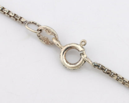 Navajo Necklace 925 Silver Blue Gem Turquoise Native Artist Signed DZ C.80's