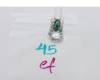 Navajo Handmade Ring 925 Silver Kingman Turquoise Size 6.0 C.80's