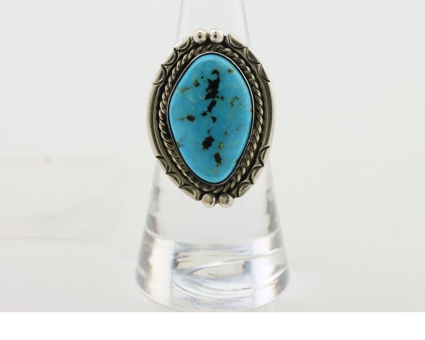 Navajo Turquoise Ring 925 Silver Handmade Native American Artist C.80's