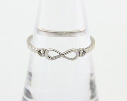 Infinity Heart Promise Ring 925 Solid Silver Size 7.0