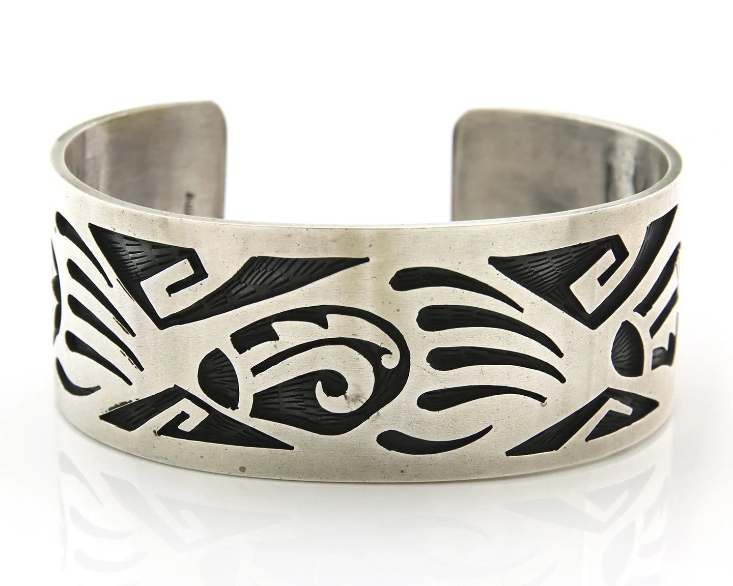 Navajo Cuff Bracelet Sterling Silver Handmade Vintage Native Artist