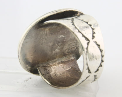 Traditional Navajo Ring Sterling Silver Authentic Turquoise Handmade Size 9.5