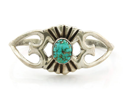 Navajo Cuff Bracelet Sterling Silver Turquoise Vintage Artist Signed C