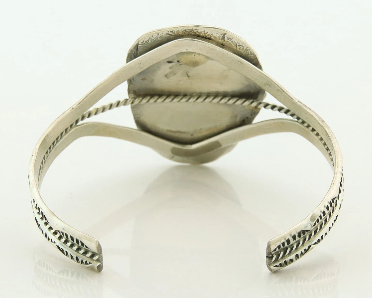 Navajo Cuff Bracelet Sterling Silver Turquoise Handmade Vintage Native Artist