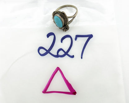 Navajo Ring .925 Silver Sleeping Beauty Turquoise Native American Artist C.80's