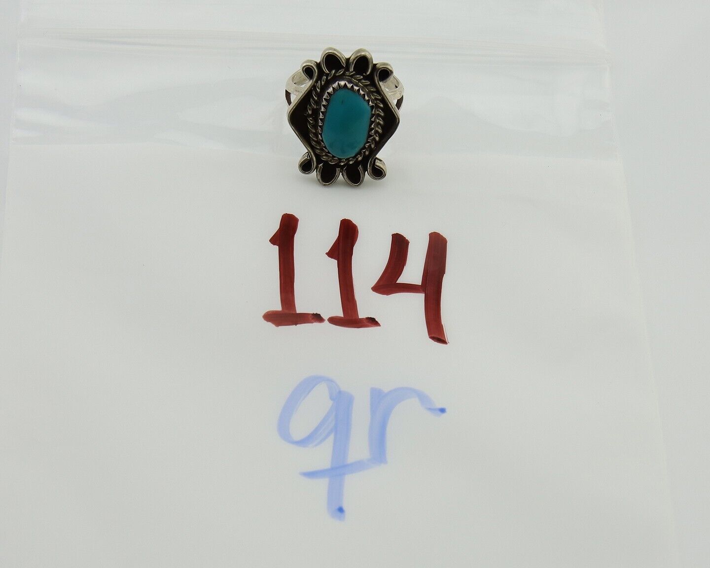 Navajo Handmade Ring 925 Silver Natural Arizona Turquoise Artist C.80's
