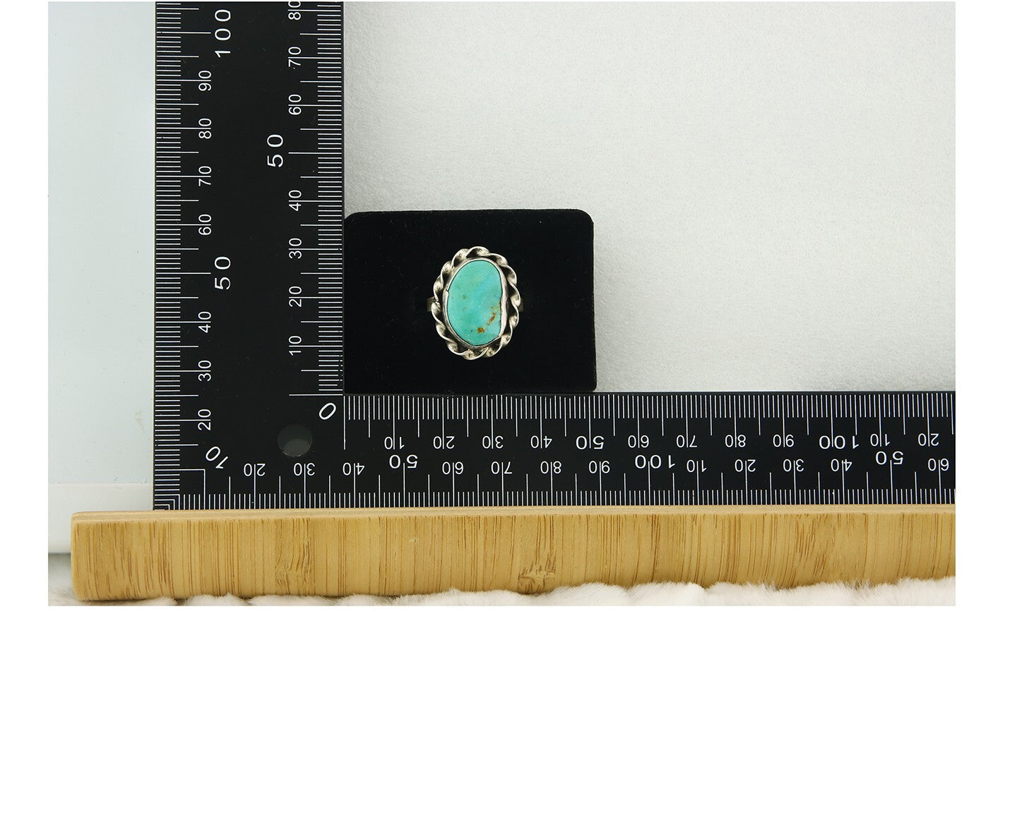 Vintage Navajo Ring 925 Sterling Natural Gemstone Native Artist Size 8.0