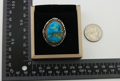 Navajo Ring 925 Sterling Silver Turquoise Signed Mike Begay C.80's