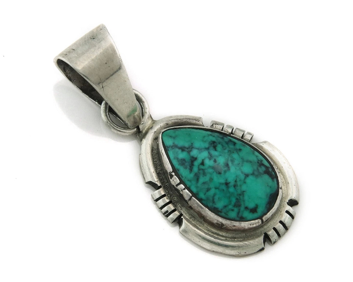 Navajo Pendant 925 Sterling Silver Natural Turquoise Vintage Artist Signed G