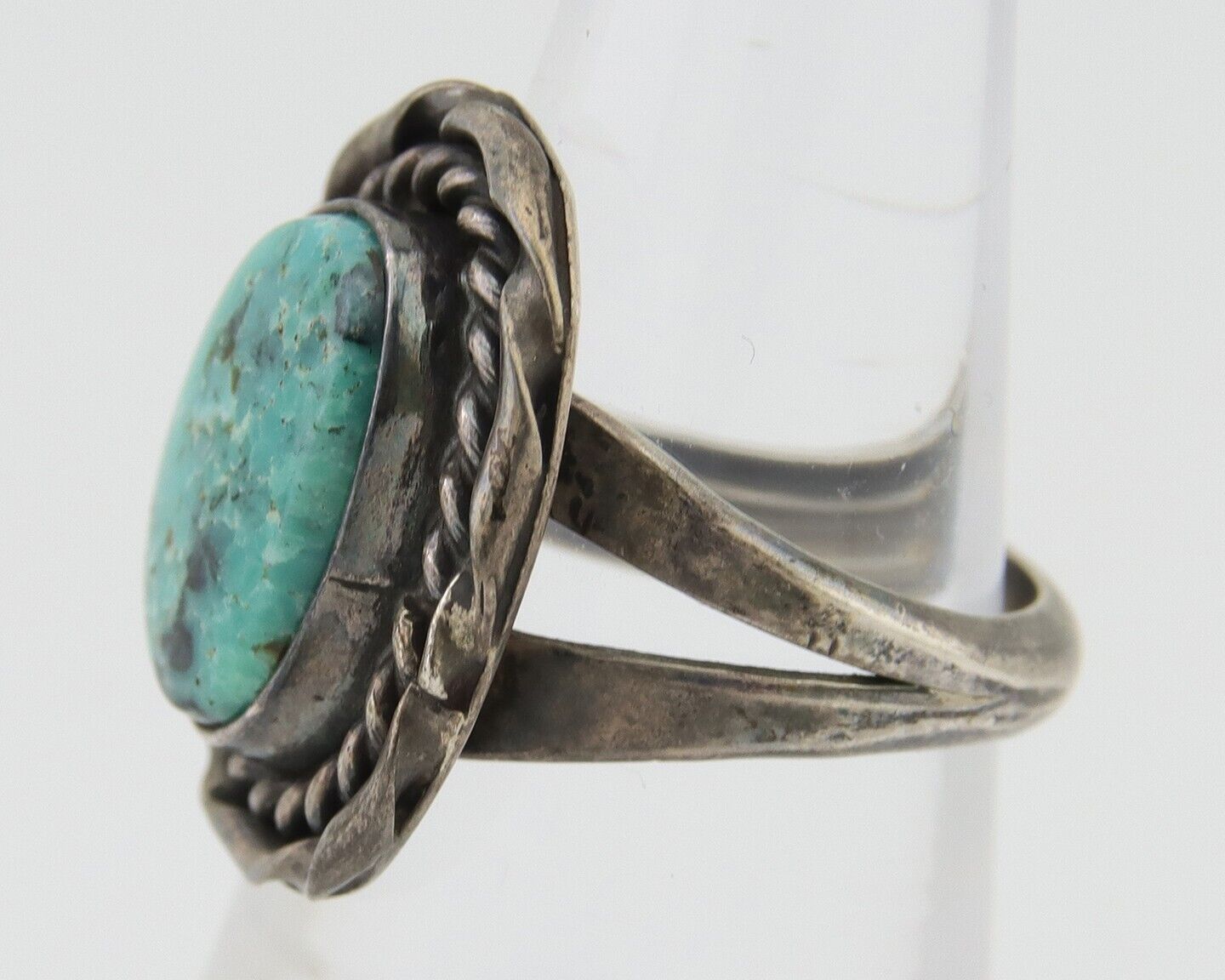 Navajo Handmade Ring 925 Silver Natural Turquoise Native Artist C.80's