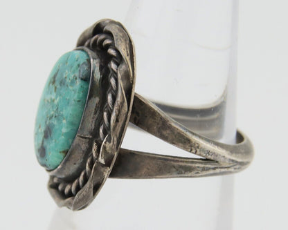 Navajo Handmade Ring 925 Silver Natural Turquoise Native Artist C.80's