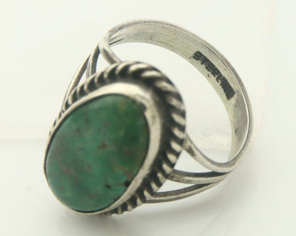 Navajo Ring 925 Sterling Turquoise Handmade Native Artist C.80's Size 6.25