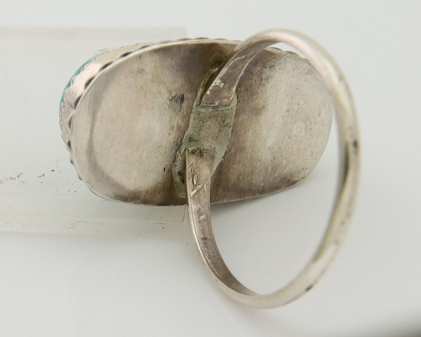 Navajo Ring 925 Sterling Silver Turquoise Native American Artist C.80's