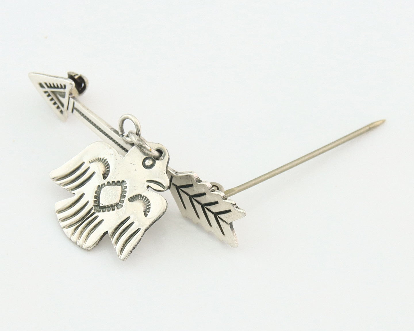 Navajo Pin Sterling Silver Thunderbird Arrow Artist Native American Artist