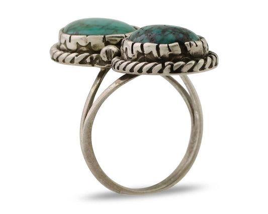 Navajo Handmade Ring 925 Silver Natural Tuquoise Artist Signed B Yazzie C.80's
