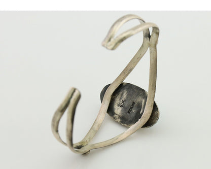 Navajo Bracelet 925 Silver Kingman Turquoise Native American Artist C.80's