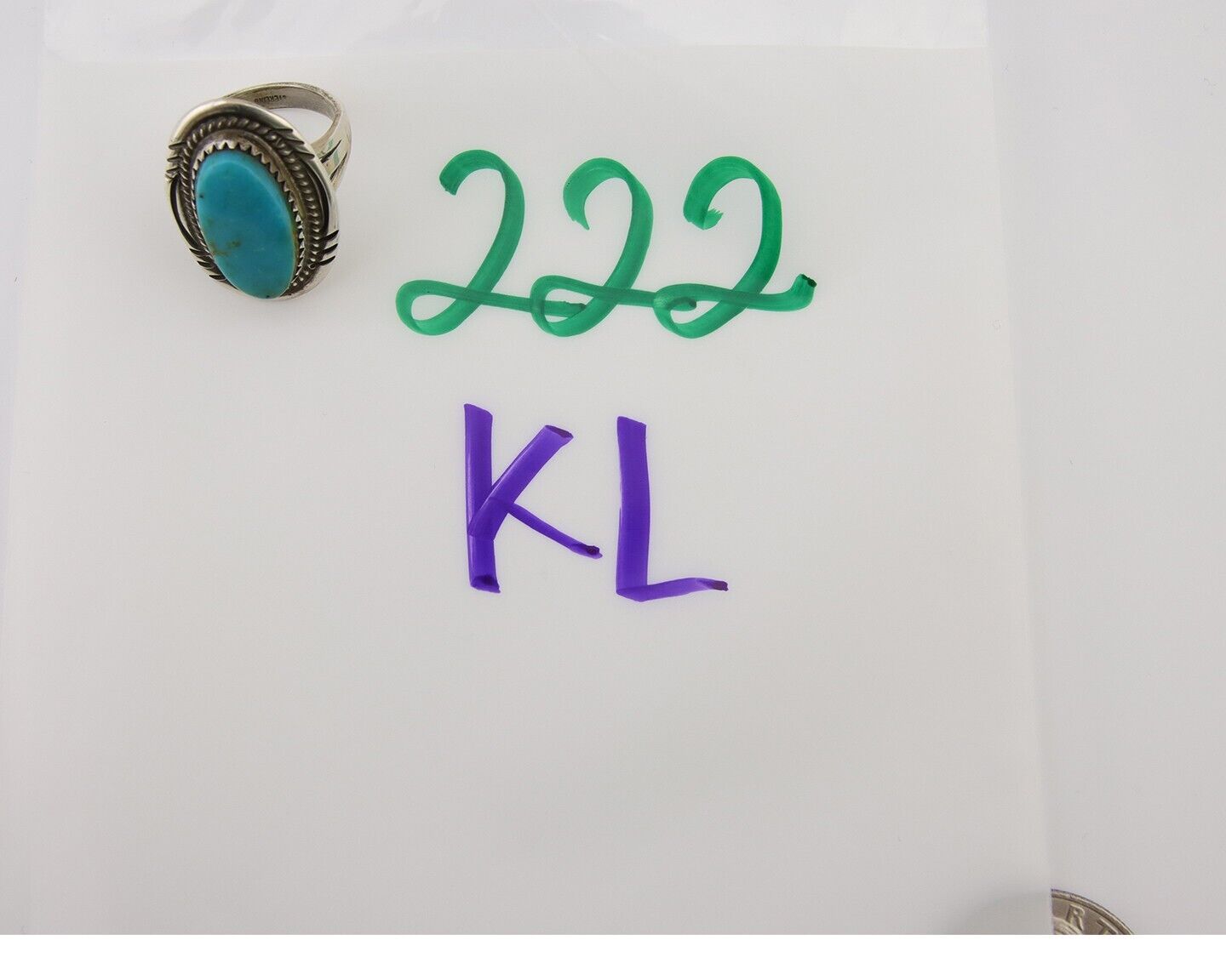 Navajo Handmade Ring 925 Silver Natural Turquoise Native Artist C.80's