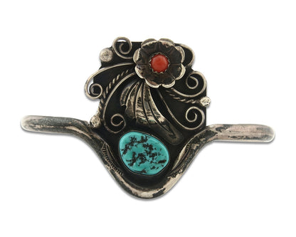 Vintage Navajo Bracelet 925 Silver Turquoise Tranditional Handmade Signed CJT
