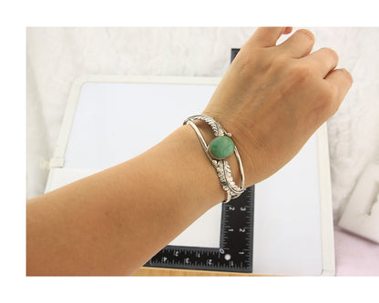 Navajo Bracelet Sterling Silver Turquoise Native American Artist Handmade