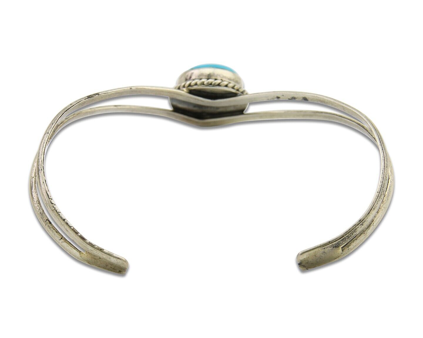 Navajo Bracelet 925 Silver Cuff Turquoise Handmade Artist Signed MC C.80's