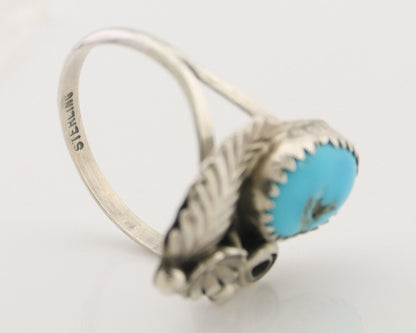 Navajo Ring 925 Silver Morenci Turquoise Native American Artist C.80's