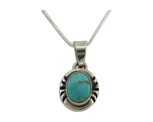 Navajo Necklace 925 Silver Arizona Turquoise Handmade Signed Gecko C.90's