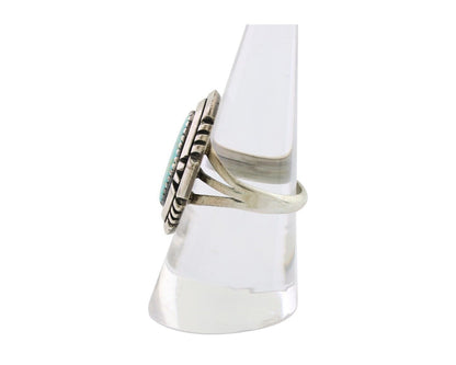 Navajo Ring 925 Silver Spiderweb Turquoise Signed William Denetdale Sz 8.0 C.80s