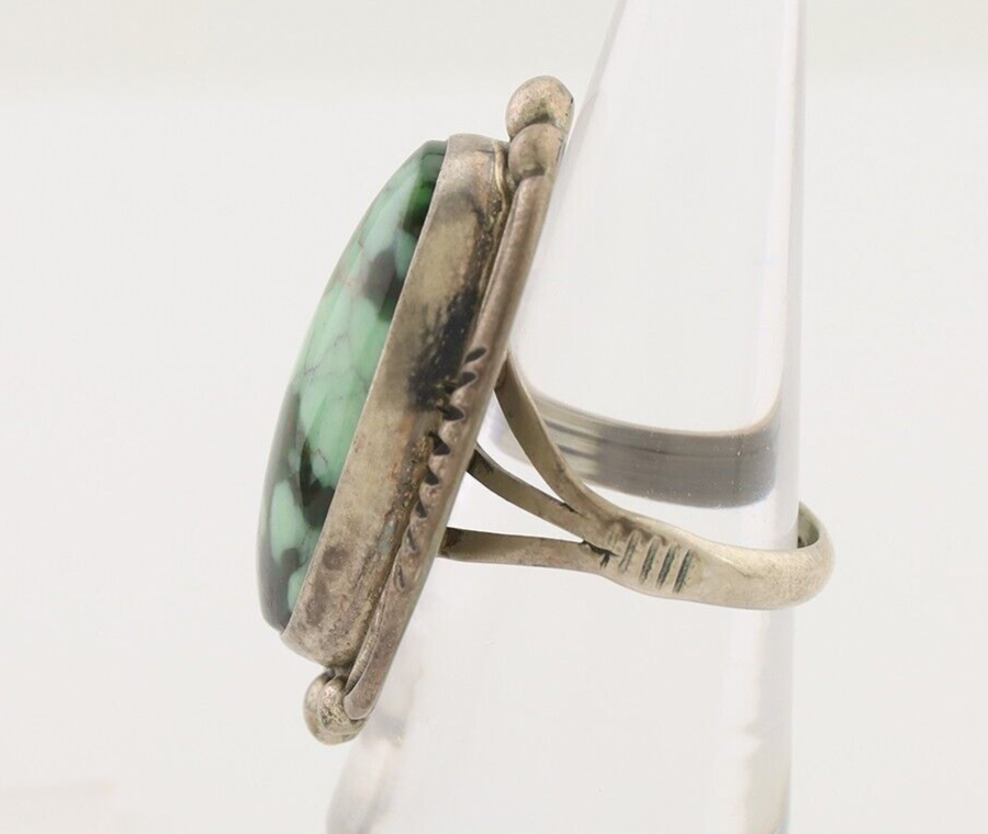 Navajo Ring 925 Silver Royston Turquoise Artist Signed Big T C.80's
