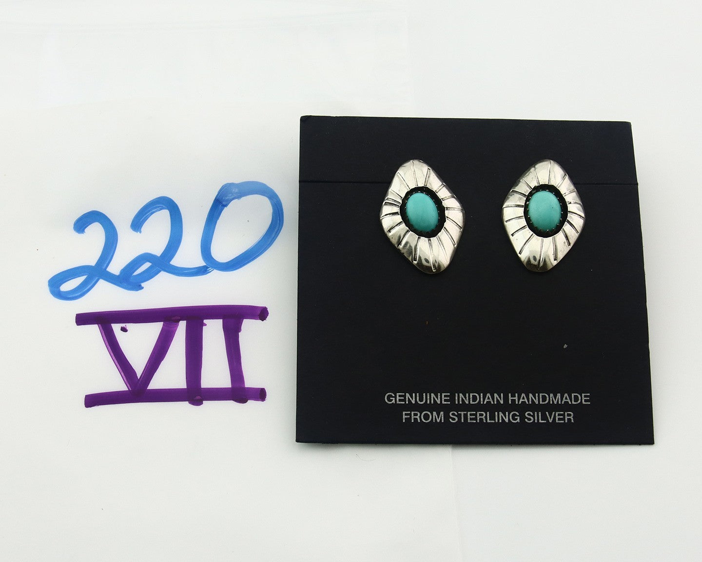 Navajo Earrings Sterling Silver Turquoise Dangle Vintage Authentic
