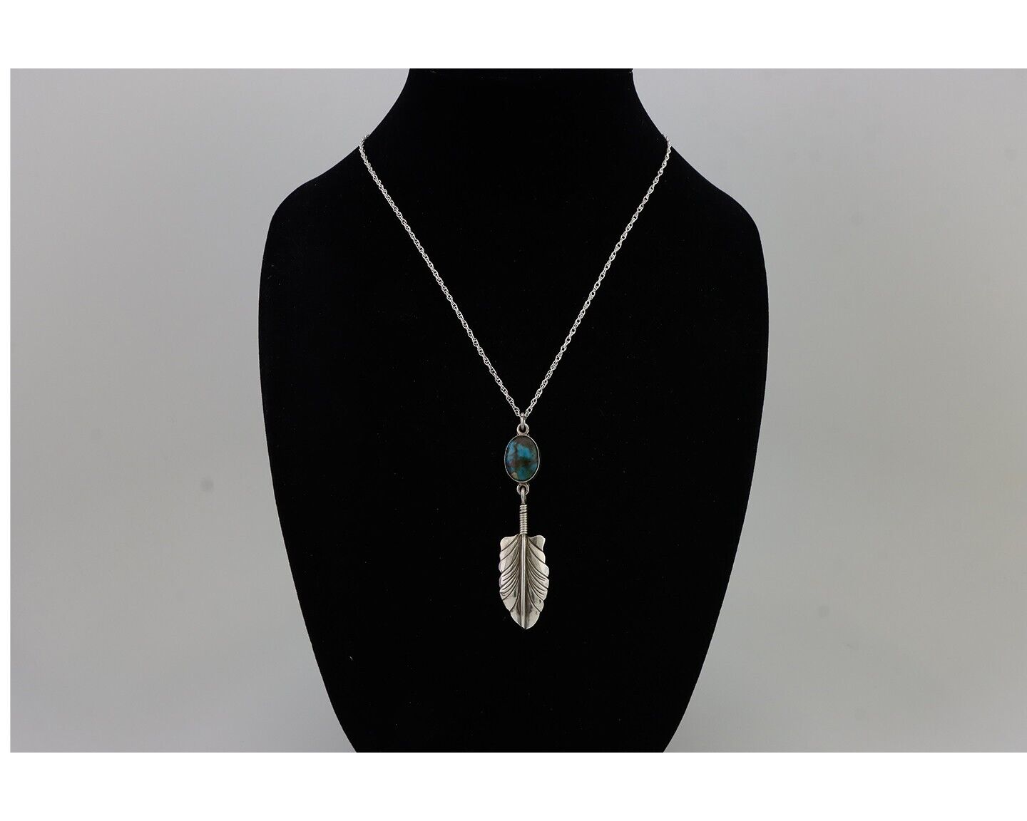 Navajo Turquoise Necklace 925 Silver Artist Signed M Montoya C.80's