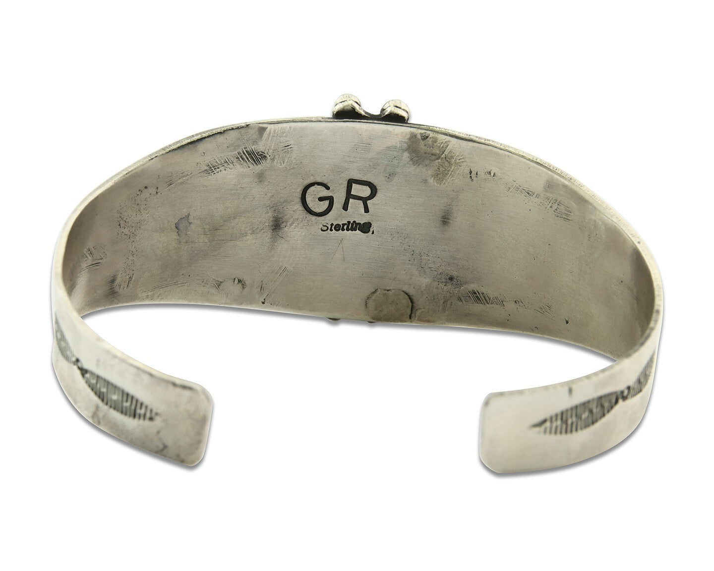 Vintage Navajo Bracelet 925 Silver Blue Turquoise Handmade Signed GR