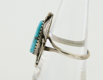 Navajo Ring .925 Silver Blue Turquoise Artist Signed Jack Tom C.80's