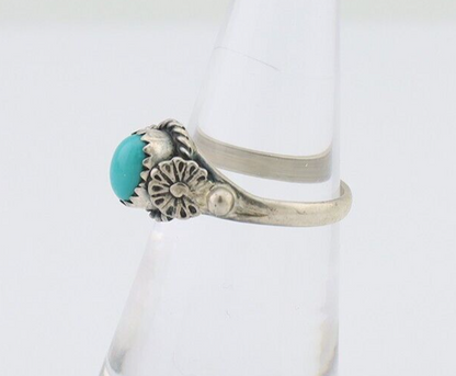 Navajo Ring 925 Silver Kingman Turquoise Native American Artist Made In 1985