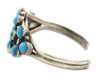 Vintage Navajo Bracelet 925 Silver Blue Turquoise Handmade
